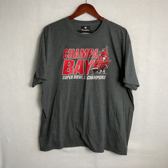 Fanatics Mens Champa Bay Super Bowl LV Champions Graphic Tee Grey 2XL - Picture 2 of 9